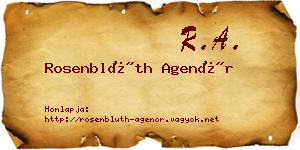 Rosenblüth Agenór névjegykártya
